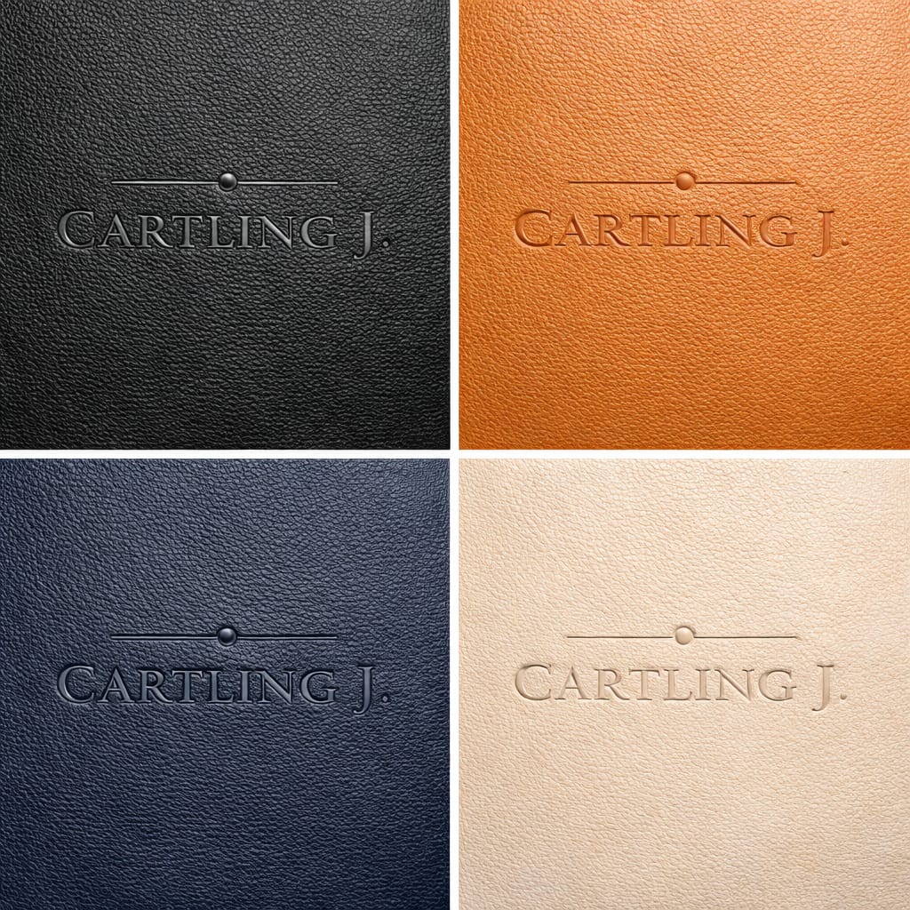 Cuir de veau pleine fleur couleur fauve dune noire de luxe par Cartling J.